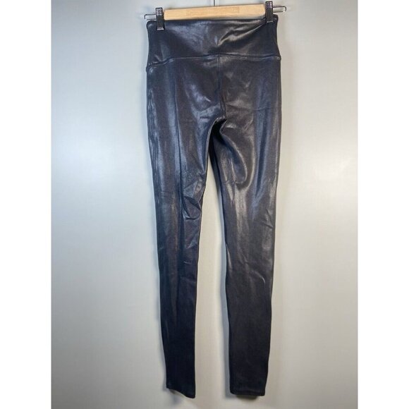 SPANX Faux Leather Leggings Black Size M Capsule Wardrobe Classic Stretch Medium - Picture 4 of 10